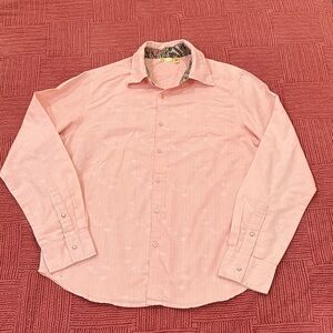 Kit Cornell men’s medium Casual Pink Button-Down long sleeve Shirt